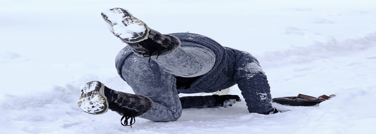 Person falling in snow