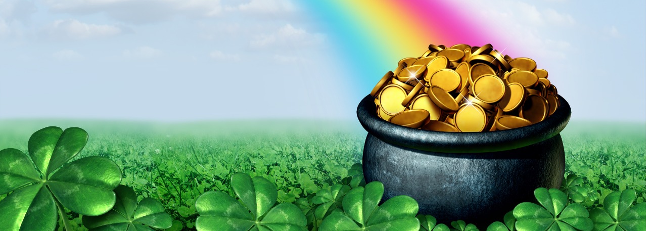 Pot of gold and rainbow